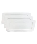 Set Of 3 Contemporary Rhomboid White Porcelain Serving Platter Plate Dis... - $708.43 MXN