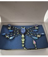 Vtg Retired AVON Giant Dragonfly Mogul Gripoix Rhinestone Dangle Pin Bro... - $1,020.24 MXN