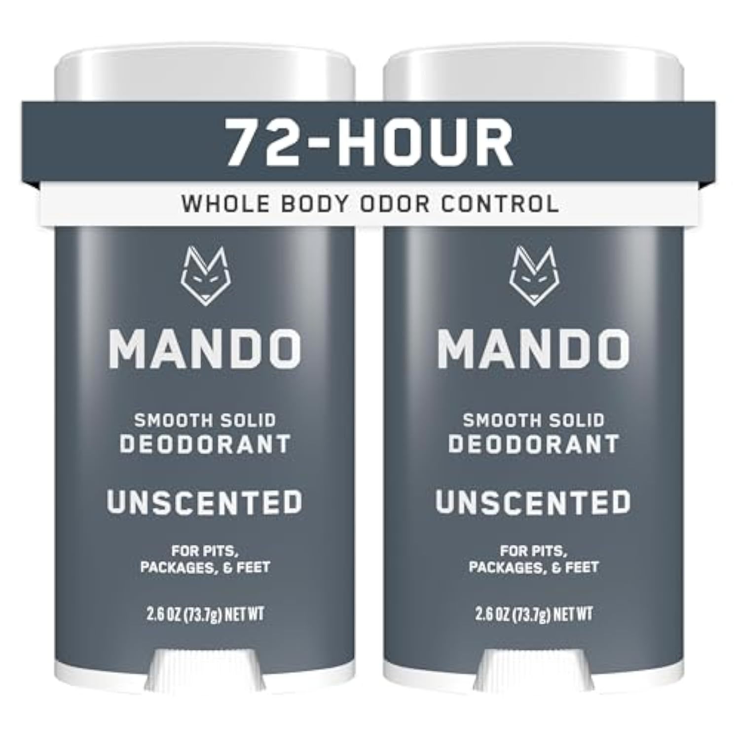 Mando Whole Body Deodorant For Men - Smooth Solid Stick - 72 Hour Odor Control -