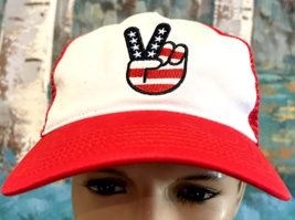 Mighty Fine American Flag Printed Peace Sign Baseball Hat One Size NWT - $7.60