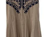 Umgee Dress Womens Size 4 Tan Fit And Flair Embroidered Scoop Sleeveless - $12.24