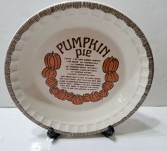 Vintage Jeanette Royal China Pumpkin Pie Plate Deep Dish Ruffled-Edge w/ Recipe  - £25.78 GBP