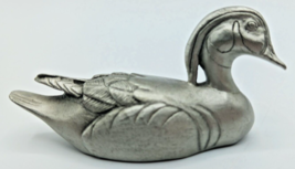 Pewter Wood Duck Figurine George de Lodzia New England 1980 Chillmark - $13.85