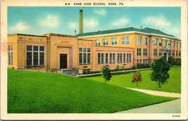 Vtg Linen Postcard K-9 Kane High School - kane Pennsylvania PA - £6.37 GBP