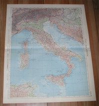 1956 Vintage Map Of Italy Tuscany Lombardy Rome Sicily / Scale 1:2,500,000 - £22.55 GBP