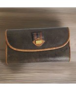 LAND Premium Leather Goods Women&#39;s Brown Leather Wallet Snap Closure - $49.49