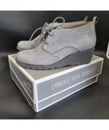 Dansko Women&#39;s Cadee Nubuck Wedge Ankle Booties Size 40 Grey Lace Up Shoes - $521.69 MXN