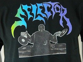 New DJ Selector Graphic Print Black Short Sleeve 100% Cotton T Shirt Med... - €25,94 EUR