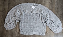 En Creme NWT Women&#39;s M Gray Braided Long Sleeve  Sweater AM - £14.23 GBP