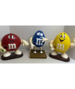Lot of 3 M&amp;M&#39;s Candy Dispenser Red, Blue, Yellow 9&quot; Mars Vintage - $523.78 MXN