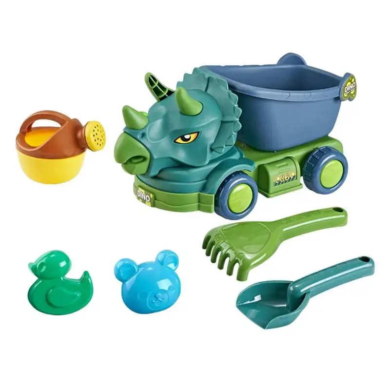 Dinosaur Beach Sand Toys Travel Beach Toys For Kids 6pcs Kids Sand Toys Bucket - £15.84 GBP