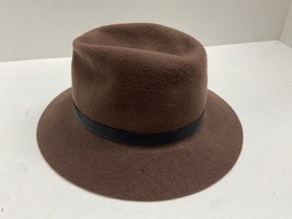 Brooks Brothers Fedora Hat Mens Medium Brown Wool Vintage USA - £18.20 GBP