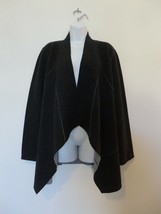 NWT EILEEN FISHER Charcoal  Double knit Merino Wool Moto Long Jacket XL - $232.79