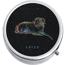 Aries Zodiac Stars Medicine Vitamin Compact Pill Box - $182.29 MXN