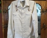 Vtg Western Shirt Pearl Snap BJ-R Cowboy Mens L Long Tail Form Fit Embro... - $33.66