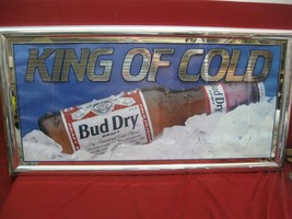 Vintage Huge Rarer Bud Dry &quot;King of Cold&quot; Bar Sign - £98.91 GBP