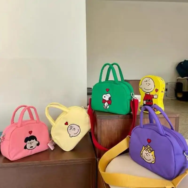 Kawaii Cute Snoopy Handbag Small Square Bag Messenger Bag Embroidery Leisure - £26.88 GBP