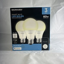 Merkury Innovations Smart Wifi App Controlled Led Light Bulbs (3 Pack) NEW - £7.38 GBP