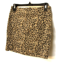 Jolt Cheetah Print Mini Skirt Brown &amp; Black Size 5 Pencil Denim Gold Zipper - £13.41 GBP