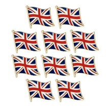 10 BRITISH FLAG PINS 0.5&quot; Lapel Pin UK Union Jack England Hat Tie Badge ... - £10.31 GBP