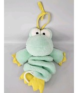 Vintage First Peek Green Frog Musical Lullaby Pull-String Hanging Crib T... - $34.60
