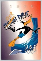 Looney Toons 1996 Olympics USA Donald Duck Diving Atlanta 4x6 Postcard S29 - £3.19 GBP