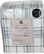 Oakridge ~ 4-Piece Set ~ Queen ~ Flannel Sheets ~ Navy Black Plaid ~ 100% Cotton - £58.81 GBP