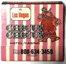 Circus Circus Hotel Casino Las Vegas Full Matchbook 20 Match Sticks  - £3.86 GBP