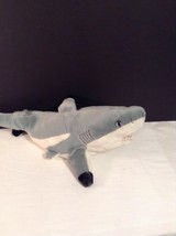K &amp; M Black Tipped Shark Plush Stuffed Animal Toy 16 in Lgth Animal Adventure - £13.15 GBP