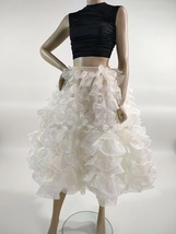 Black Ruffle Tulle Midi Skirt Women Custom Plus Size Holiday Tulle Skirt image 6