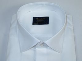 Men 100% Cotton Shirt Manschett Quesste Turkey Slim Fit 6040-01 White Pin dot image 3