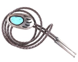 Vintage Native American Sterling Shadowbox bolo tie - £134.36 GBP