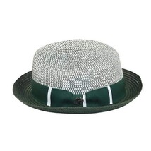 Men's Bently Soft Fedora Briad Straw Hat Stingy Brim Gino Gi216 Green White image 3