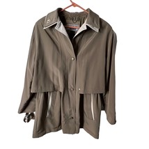Weather Tamer Anorak Coat Jacket Tan Lined Women Size Medium Button Pockets - $16.84