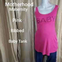 Motherhood Maternity Pink Ribbed Baby Sparkle Tank Size L - £7.19 GBP