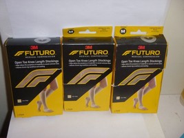 (3 pack) Futuro Open Toe Knee High Stockings - Firm Compression - Medium... - £18.40 GBP