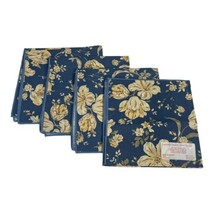 Louisville Saydah Home Magnolia Set Of 4 Blue Floral Square Cloth Napkin... - £22.41 GBP