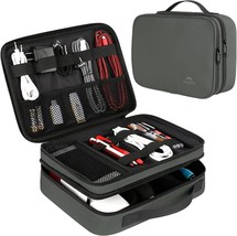 Electronics Organizer Travel Case Large Cable Storage Bag with Adjustable Divide - £44.44 GBP