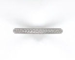 Platinum Chevron Wedding Band Ring with Beaded Edge Size 6 Jewelry (#J6288) - $430.65