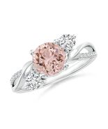 Angara Natural 1.1Ct Morganite and Diamond Ring in 14K Solid Gold for Women - $2,366.10