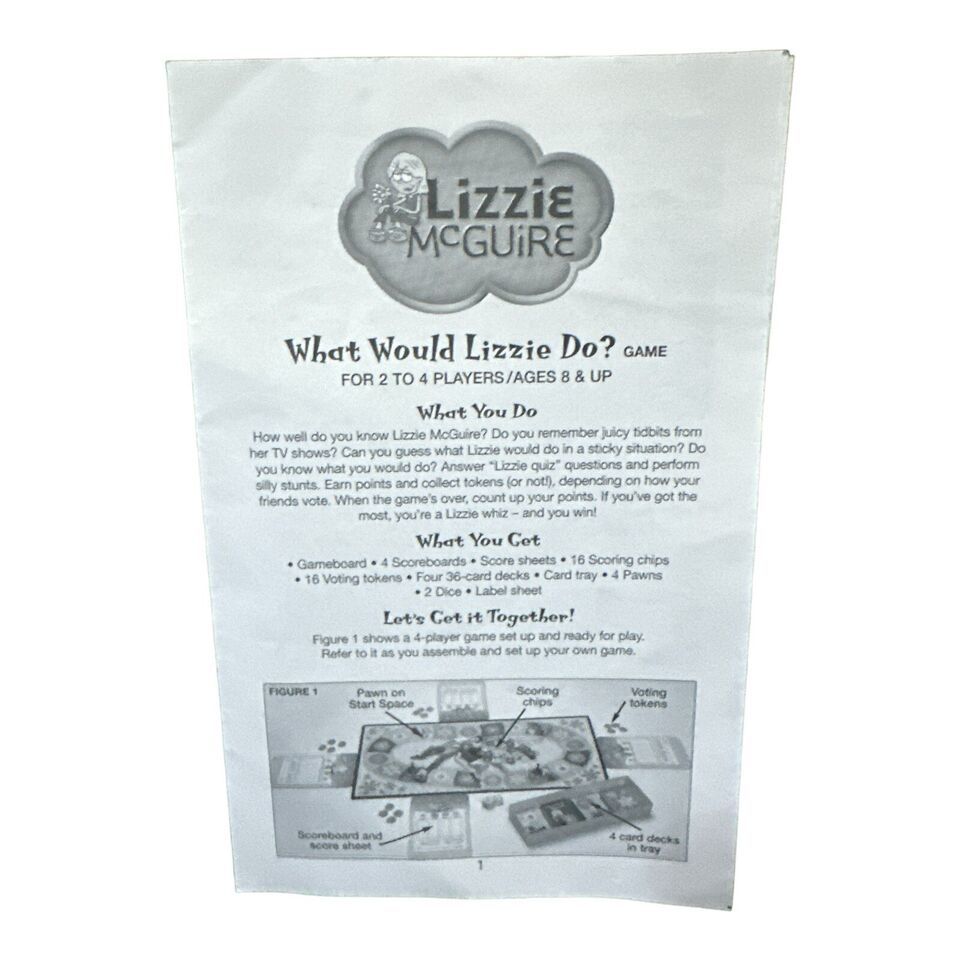 Game Parts Pieces Lizzie McGuire What Would Do? 2003 Hasbro Instructions Rules - $3.39