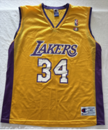Shaquille O&#39;Neal SHAQ LOS ANGELES LAKERS Vintage CHAMPION Size 40 Jersey... - £17.36 GBP