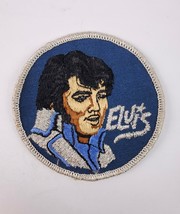 True vintage Elvis Presley Embroidered Patch of Bust Silver Metallic Thread - £18.57 GBP