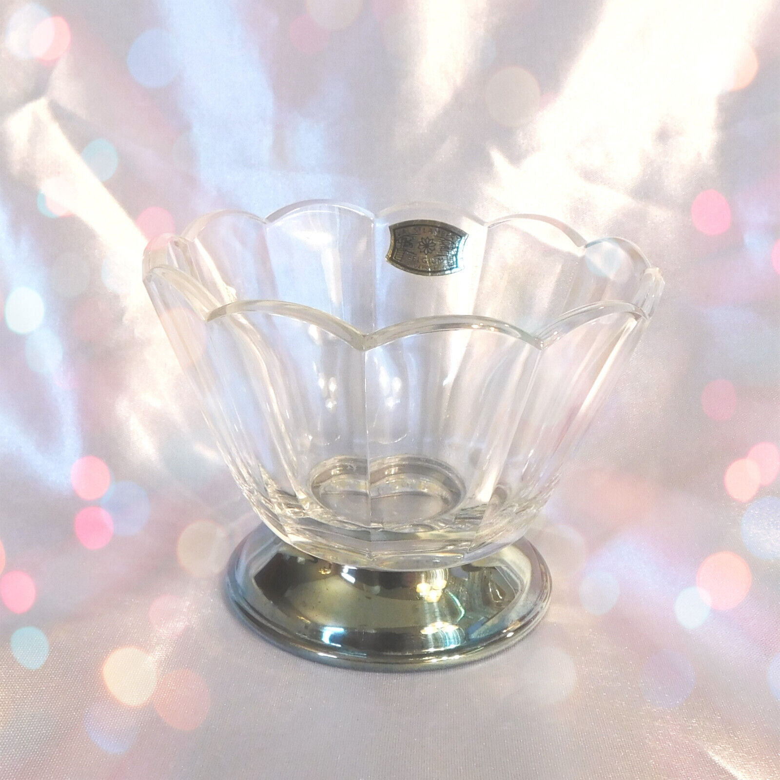 Primary image for Val St. Lambert Crystal Bowl on Silver Base # 21209