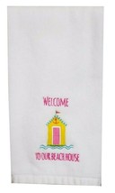 Welcome To Our Beach House Hand Towels Embroidered Bathroom Summer Set of 2 - £32.52 GBP