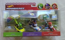 Hot Wheels Mario Kart Character Cars 3-Pack Yoshi, Waluigi &amp; Mario - New - £10.65 GBP