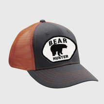 Cap Hat Gray Neon Orange Mesh Back Bear Hunter - $20.99