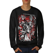 Wellcoda Hero Knight Warrior Mens Sweatshirt, Japanese Casual Pullover Jumper - £24.11 GBP+