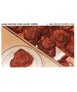 Vintage 1950 Baked Stuffed Pork Slices Print Cover 5x8 Crafts Food Decor - $19.99