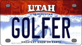 Golfer Utah Novelty Mini Metal License Plate Tag - $14.95